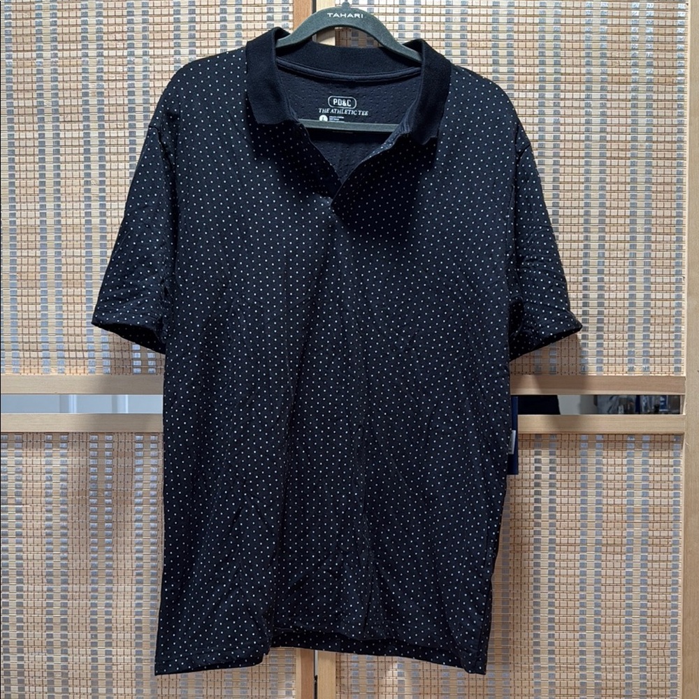 PD&C Black Polo Shirt with Relaxed Fit and Classic Style